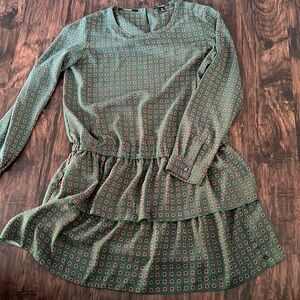 Scotch & Soda Green Red Layered Dress XL